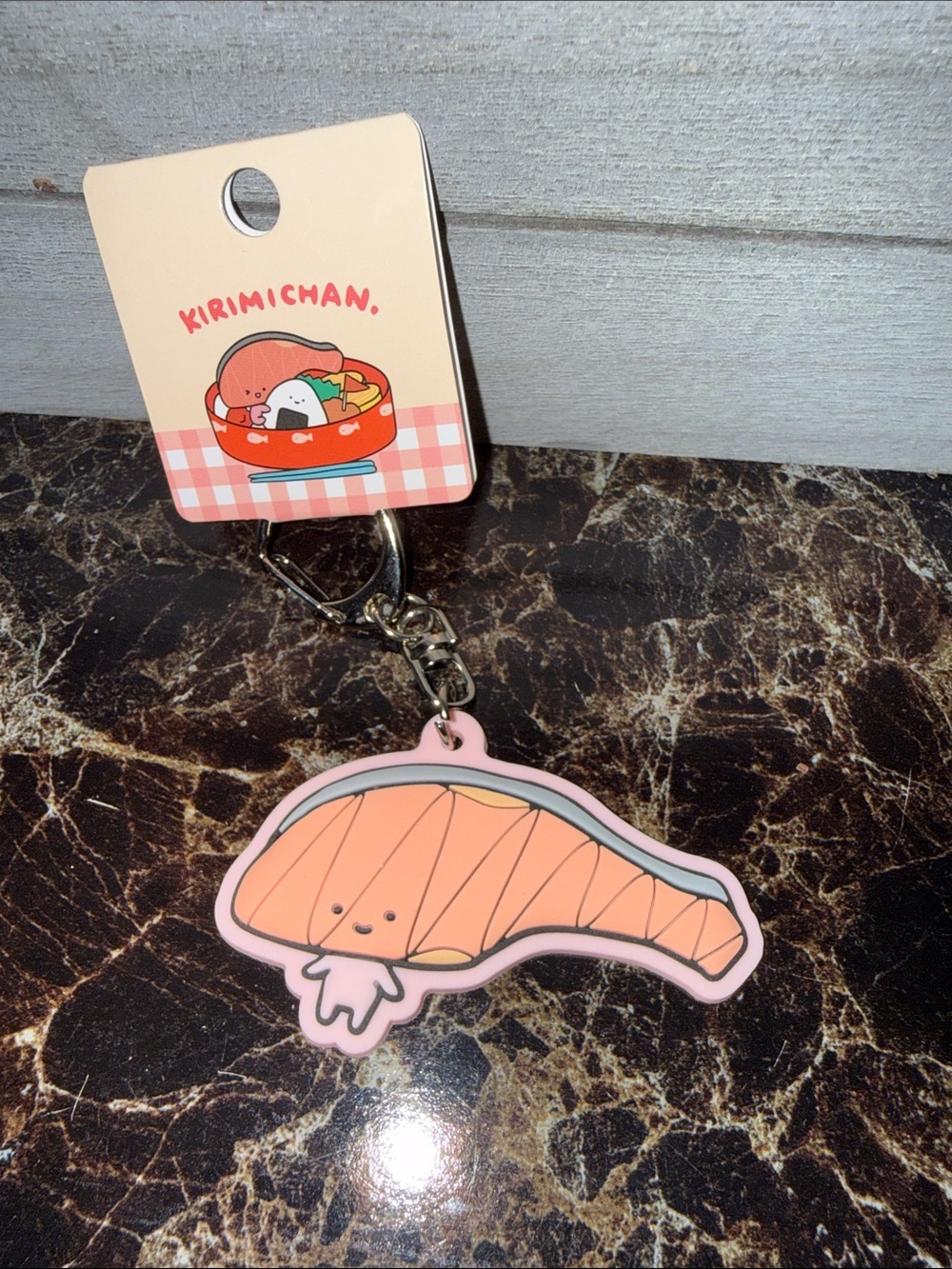 Sanrio Kirimi-chan Pink Salmon Charms Keychain